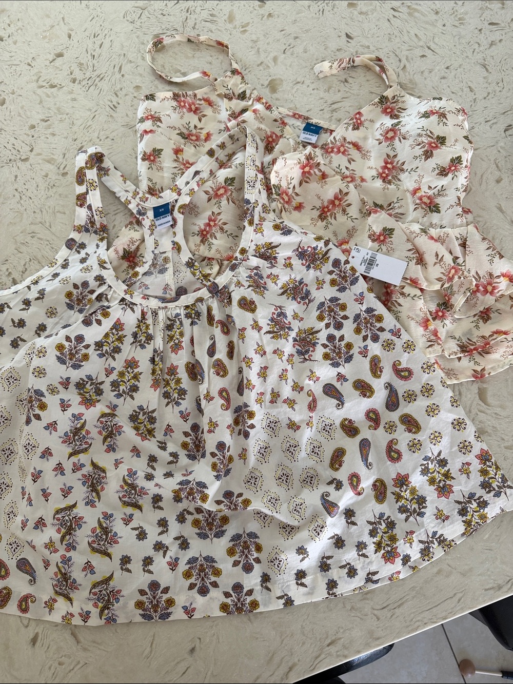 Two OLD NAVY Floral Tanks Bundled